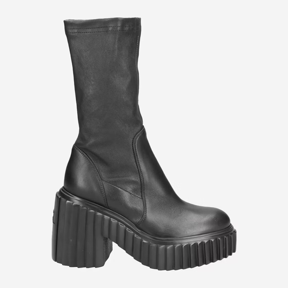 AGL Tiggy pull-on black stretch leather platform boots, 10 - Picture 7 of 17